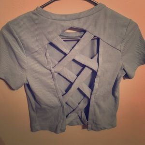 Cross back crop tee!